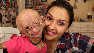 Adalia Rose Does My Makeup  PinkPurple Party Poppin Eyes   Adalia Rose  Lifeofval [upl. by Chiquita437]