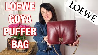 LOEWE Goya Puffer Bag Review What Fits and Mod Shots [upl. by Izawa]