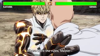 Saitama VS Genos With Healthbars  One Punch Man [upl. by Reiniar]