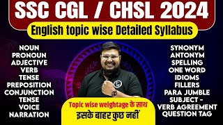 SSC CHSL 2024  English Topic Wise Detailed Syllabus  SSC CHSL English Strategy  SSC CGL 2024 [upl. by Erait359]