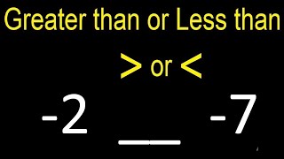 2 is less than or greater than 7  Greater than less than symbol with negative numbers [upl. by Trant]