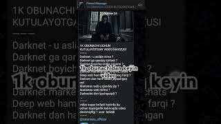 DARKNET  1k obunachidan soʻng video podcast 💀 obuna boling darknet hacking podcast [upl. by Alleul872]