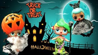 Barbie Family LOL Dolls Trick or Treating at Monster Mansion Halloween Party 2019  Toys and Dolls [upl. by Kattie922]