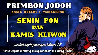 jodoh weton SENIN PON  KAMIS KLIWON nasib rezeki amp masadepan menurut primbon jawa [upl. by Eedya897]