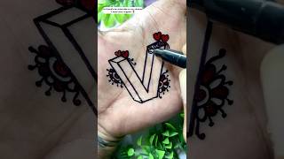 How to draw V letter for beginners ✍️👨‍🎨 shorts art satisfying [upl. by Einoj]