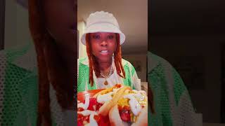 VIRAL TIKTOK CHILI CHEESE 🌭HOT DOGS AND HOT PUFFS W SOUR CREAM REVIEW‼️🔥😮‍💨 [upl. by Llenrac]