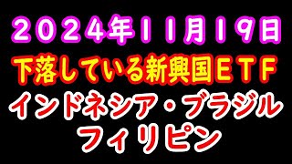 下落している新興国ＥＴＦ ２０２４年１１月１９日 [upl. by Cudlip348]