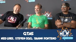 GTAV Interview with Steven Ogg Ned Luke amp Shawn Fonteno  MCM Comic Con London  May 2018 [upl. by Keppel]