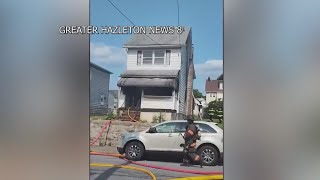 Hazleton firefighters battle structure fire [upl. by Earased]