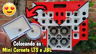 Colocando as Mini Corneta LTS e JBL  leds Rgb no MINI PAREDÃO de PAPELÃO [upl. by Shandie209]