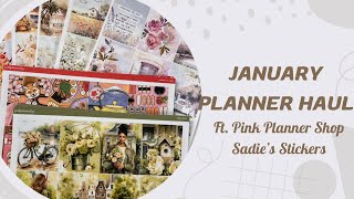 January 2024 Planner Haul ft Pink Planner Shop Sadie’s Stickers [upl. by Bille833]