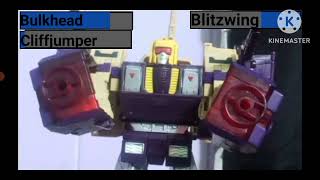 Bulkhead and Cliffjumper VS Blitzwing with Healthbars [upl. by Enyahs]