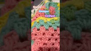 Making another granny hexagon cardigan crochet wearable grannyhexagon crochetcardigan [upl. by Cull]