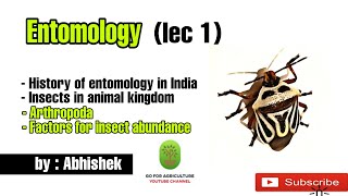 Entomology  Lec 1l Basics Classification of InsectPhylum Arthropoda [upl. by Alberik]