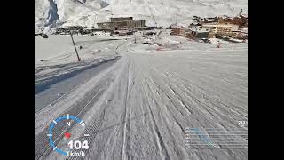 Tignes Johan Clarey  the best piste to speed up to 100kmh [upl. by Adnohsel575]