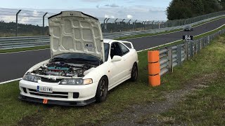 Engine Blow up Nurburgring Honda Integra DC2 K20 no crash [upl. by Edrea]