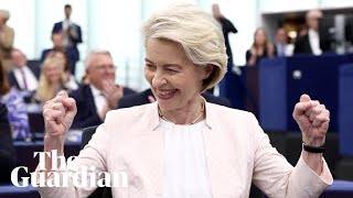 Emotional moment Ursula von der Leyen reelected European Commission president [upl. by Amisoc767]