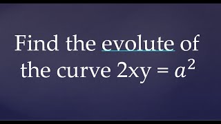 Differential Calculus  Evolute  Problem  Tamil [upl. by Eglantine]