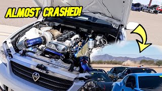 1200HP lexus ALMOST CRASHES and SAVES it trying to do 200MPH [upl. by Lalla]