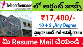 teleperformance company walk in drive in hyderabad Hydrabad direct job openings  Hydrabad jobs [upl. by Orion199]