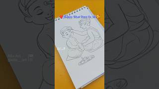 Bhai Dooj special Outline drawing 🥰❤️ shorts [upl. by Eivla]