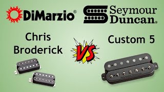 7 String Bridge Pickup Shootout  DiMarzio Chris Broderick vs Seymour Duncan Custom 5 No Talking [upl. by Eadmund804]