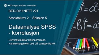 Seksjon 5  Korrelasjon i SPSS [upl. by Girardi]