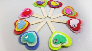 How to make cute heart felt bookmarks  EP  simplekidscrafts  simplekidscrafts [upl. by Anitram]