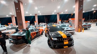 30 HELLCATS AND TRACKHAWKS TOOK OVER GAS STATION😈 [upl. by Punak441]