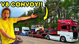 Join Us On An EPIC V8 Convoy South  SCOTLAND PT 2  truckertim [upl. by Arahk]