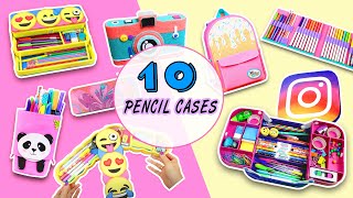 10 Amazing Pencil Cases  Emojis  Panda  Retro  Back to School  aPasos Crafts DIY [upl. by Annaitsirk232]