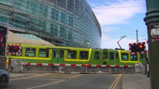 Dart Train crossing at the Aviva Stadium [upl. by Irrok]