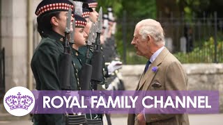 King Charles Receives Official Welcome on Balmoral Castle Arrival [upl. by Nojid124]