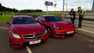 Mercedes CLS AMG vs Porshe Panamera GTS  Fifth Gear [upl. by Airemahs]