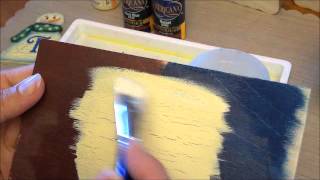 How To Apply DecoArt Weathered Wood Crackle Medium [upl. by Orv852]