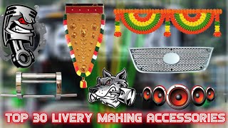 Top 30 Livery Making Accessories for BussidPART 1bussid accessories bussimulatorindonesiamods [upl. by Bysshe]