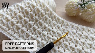 VERY EASY Crochet Pattern for Beginners ⚡️👌 Crochet Stitch for Baby Blanket Bag amp Scarf [upl. by Boylston]