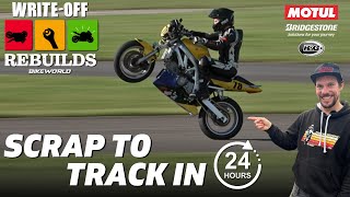 Scrap To Race Track In 24 Hours  WriteOff Rebuilt SV650 To Race Bike [upl. by Bausch]