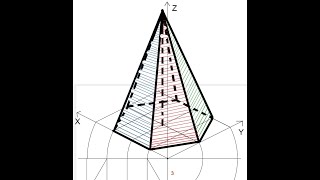 Assonometria isometrica di una piramide esagonale [upl. by Oilegor706]