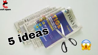 5 amazing newspaper craft ideabest use of old newspaperrecycle newspaper [upl. by Azalea]