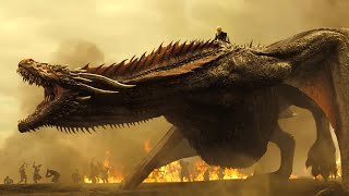 DROGON VS LANNISTERS ARMY GAME OF THRONESDAENERYS SLAUGHTERS THE LANNISTERSDrogon fight scene [upl. by Manley736]