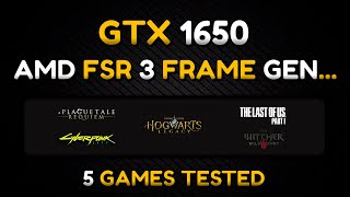 GTX 1650  FSR 3 Frame Generation Mod  Test in 5 Games [upl. by Sinnelg]