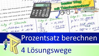 Prozentsatz berechnen 4 Lösungswege [upl. by Anoit918]