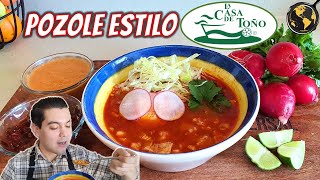 Como hacer Pozole Rojo estilo La Casa de Toño  Cocina Universal [upl. by Moersch]