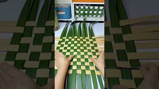 How to craft rattan basket with handle diy rattan handmade [upl. by Lapointe]