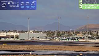 🟢 2832024 LIVE LANZAROTE AIRPORT  CLOSEST WEBCAM  Nighttime 235 [upl. by Assiran]