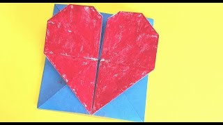 Origami Tutorial  Very Easy to make Paper Origam Heart Box amp Envelope [upl. by Aniakudo]