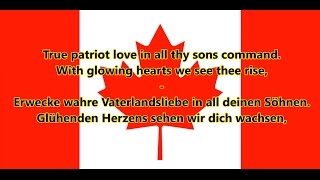 Nationalhymne Kanadas  Anthem of Canada ENDE Text [upl. by Hagood980]