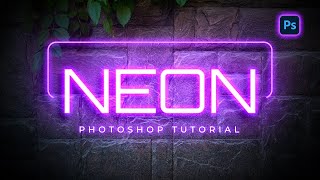 Create a Glowing Neon Text Effect in Photoshop [upl. by Plossl591]