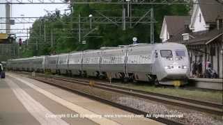 SJ X2 multiple trains at Katrineholm Sweden [upl. by Gnek]